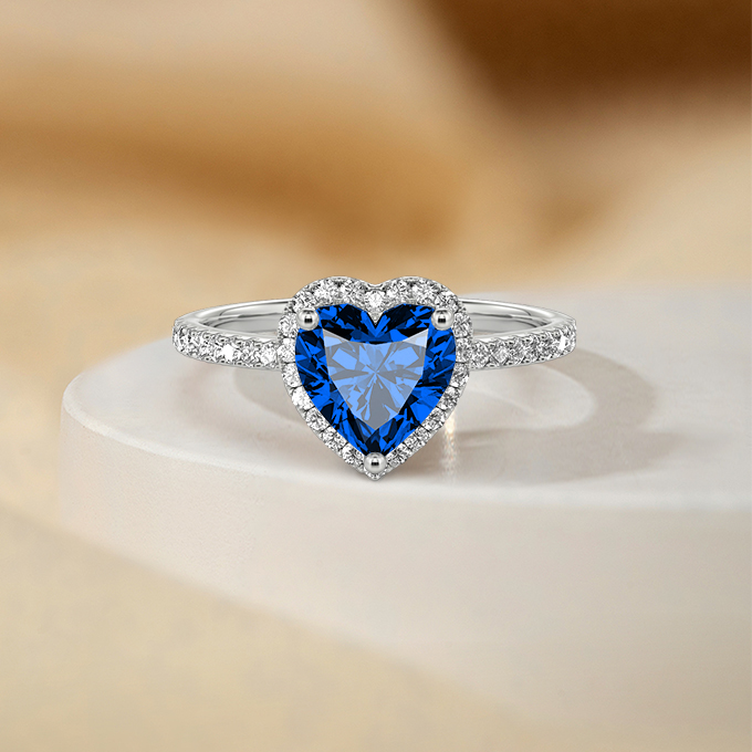 heart-cut halo engagement ring