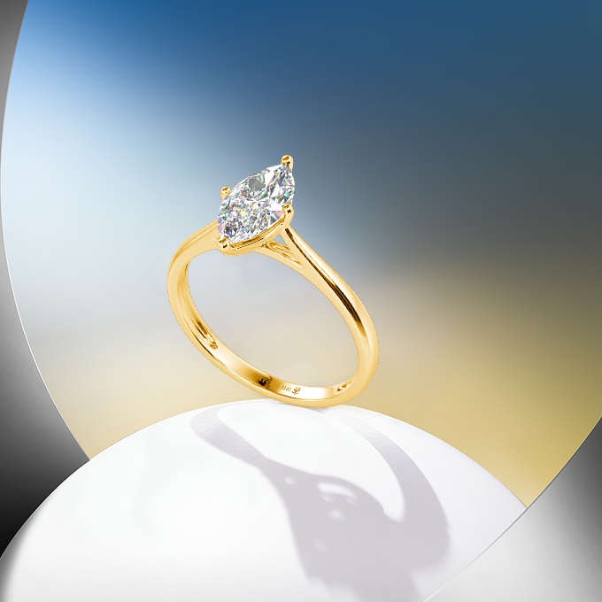 marquise-cut solitaire engagement ring