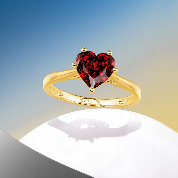 heart-cut solitaire engagement ring