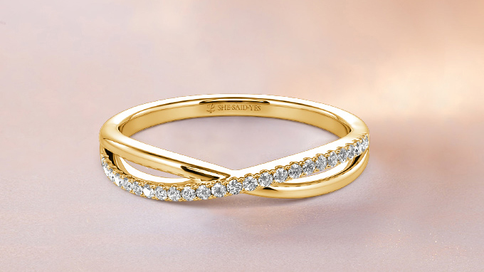 criss-cross wedding band