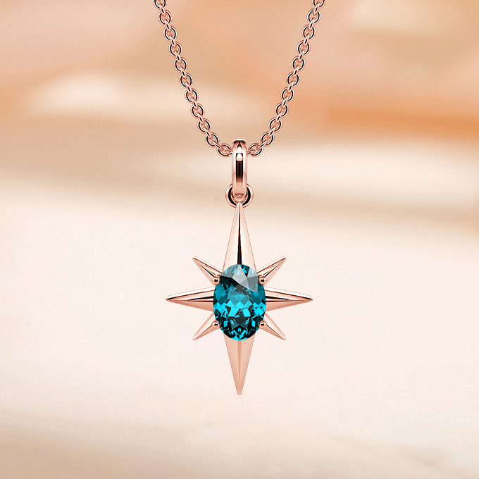 oval-cut aquamarine pendant necklace
