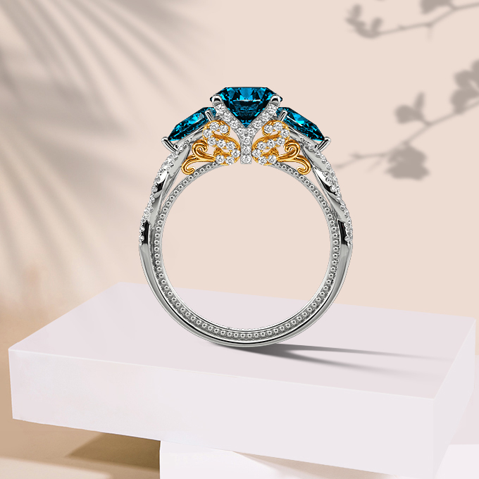 three-stone engagement  ring