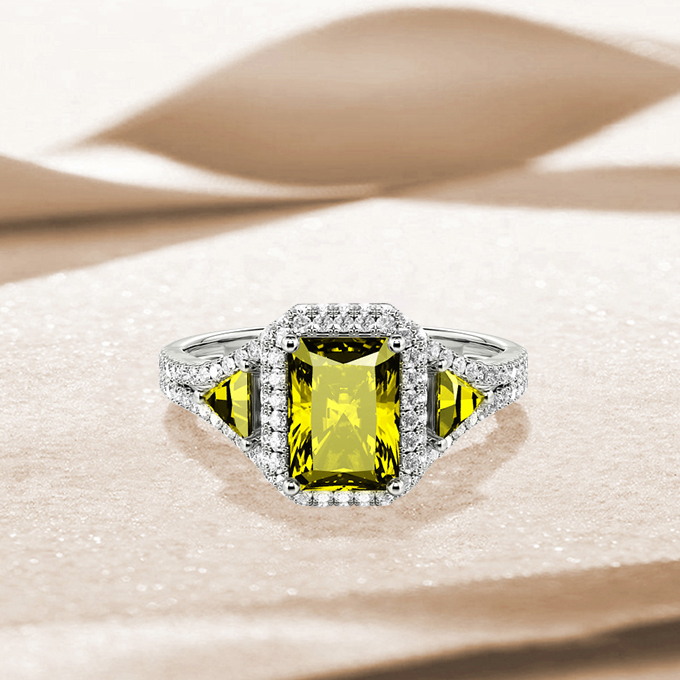 three-stone engagement ring