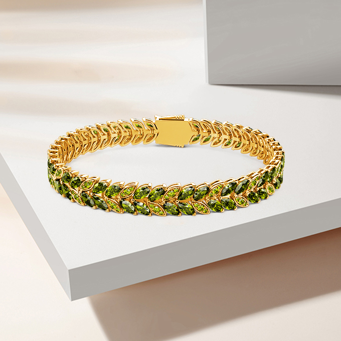 vine-inspired tennis bracelet