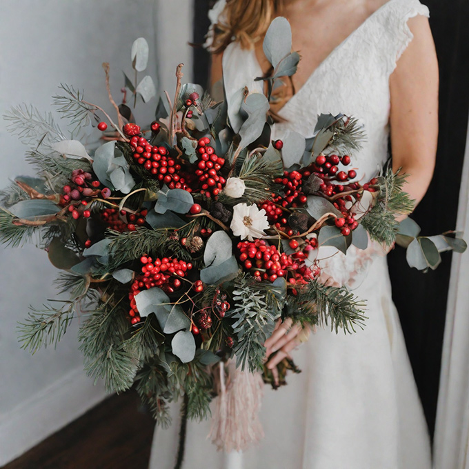 Winter berry bouquets