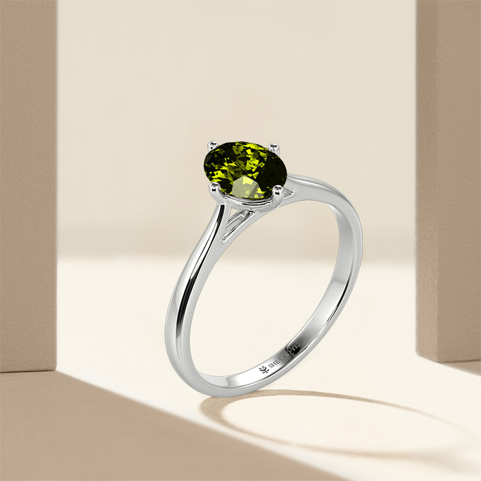 oval-cut solitaire ring