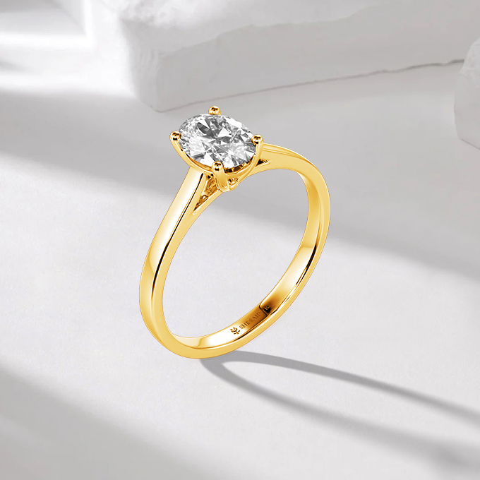 oval-cut solitaire engagement ring