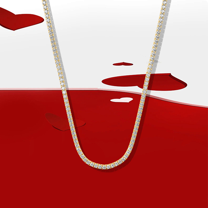 round-cut tennis necklace