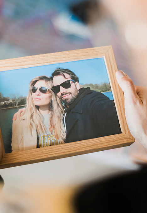 engagement session tucked into mini frames