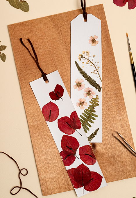 pressed flower bookmarks