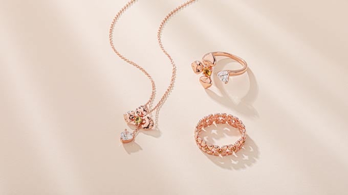 rose gold jewelry set