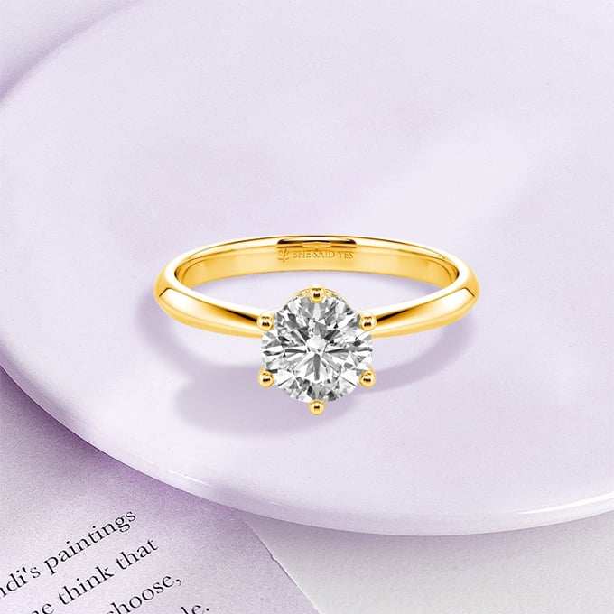 round-cut engagement ring