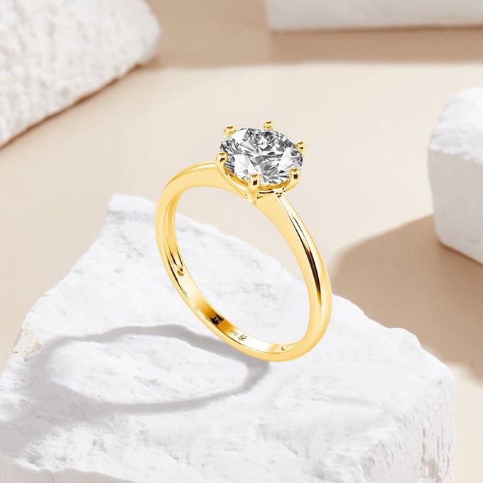 round-cut solitaire ring