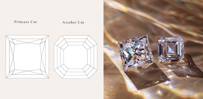 princess-cut vs. asscher-cut