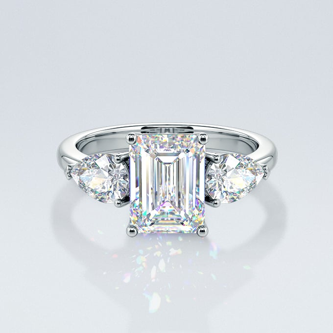 moissanite three-stone ring