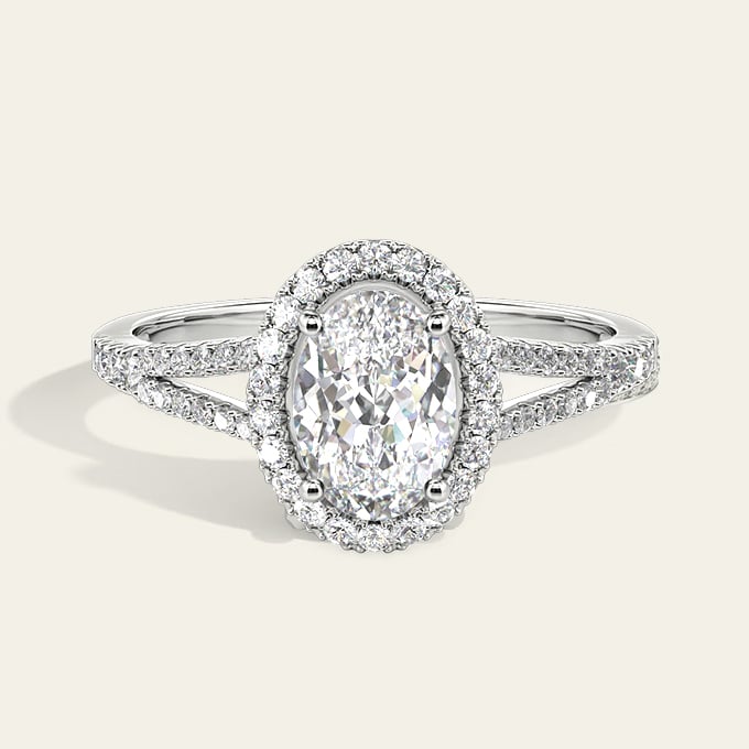 oval-cut halo ring