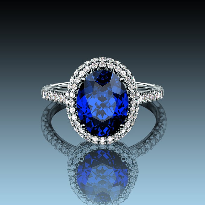 oval-cut sapphire engagement ring