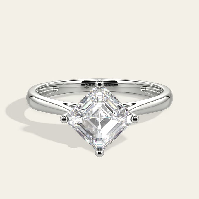 asscher-cut solitaire ring