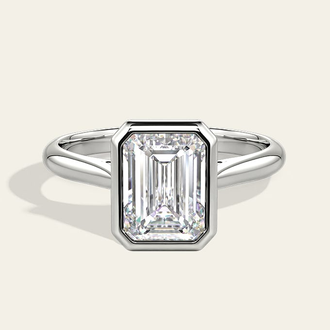 emerald-cut solitaire engagement ring