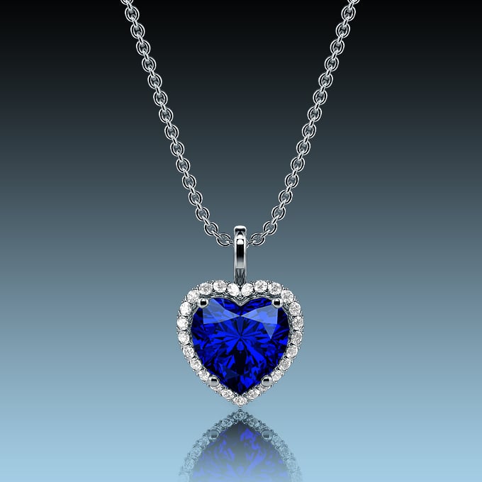 heart-cut halo necklace