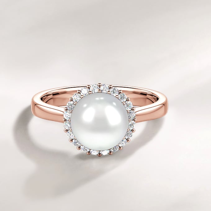 pearl halo ring