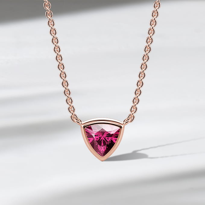 trillion-cut solitaire necklace