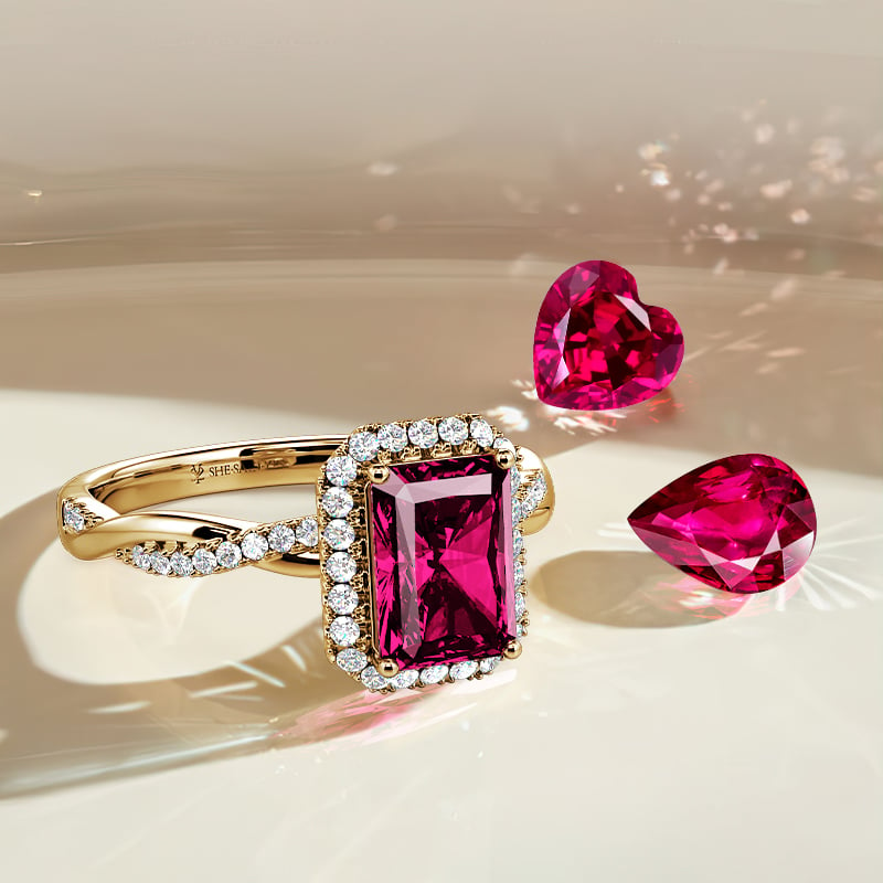 fuchsia-red engagement ring