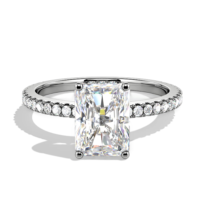 radiant-cut moissanite ring