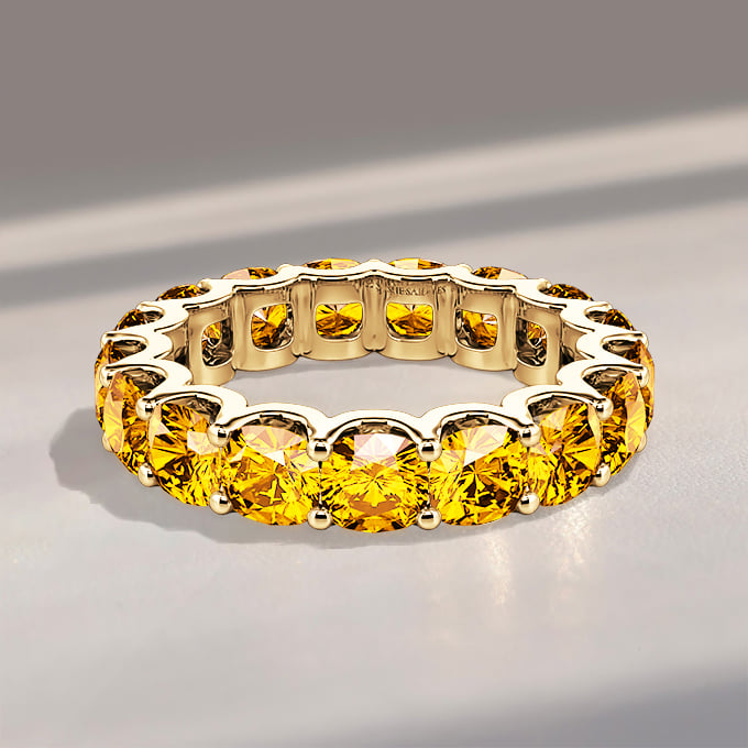 yellow gemstone eternity ring