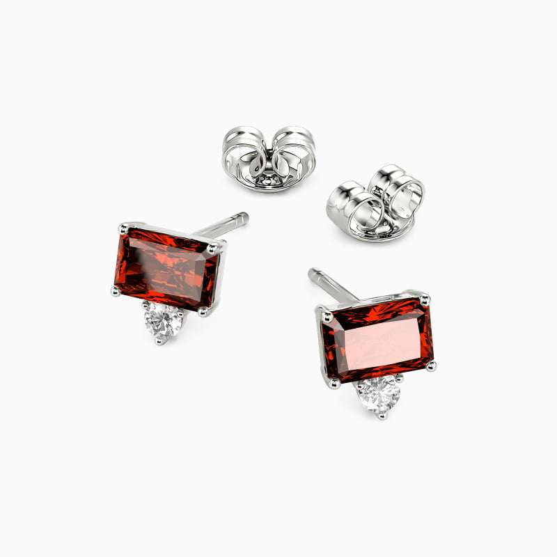 garnet stud earrings