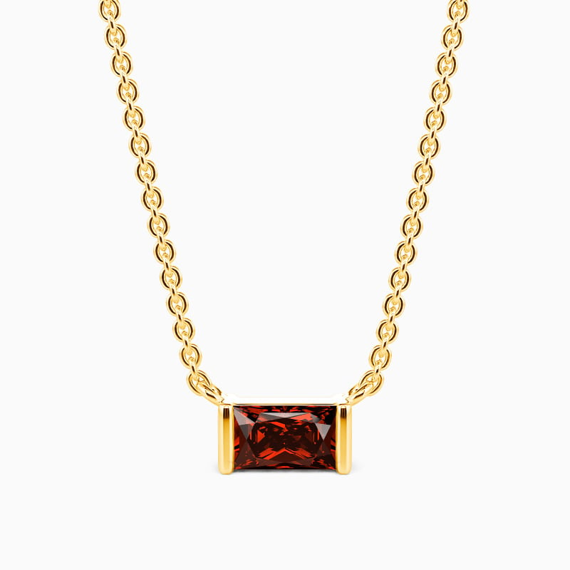 solitaire garnet necklace