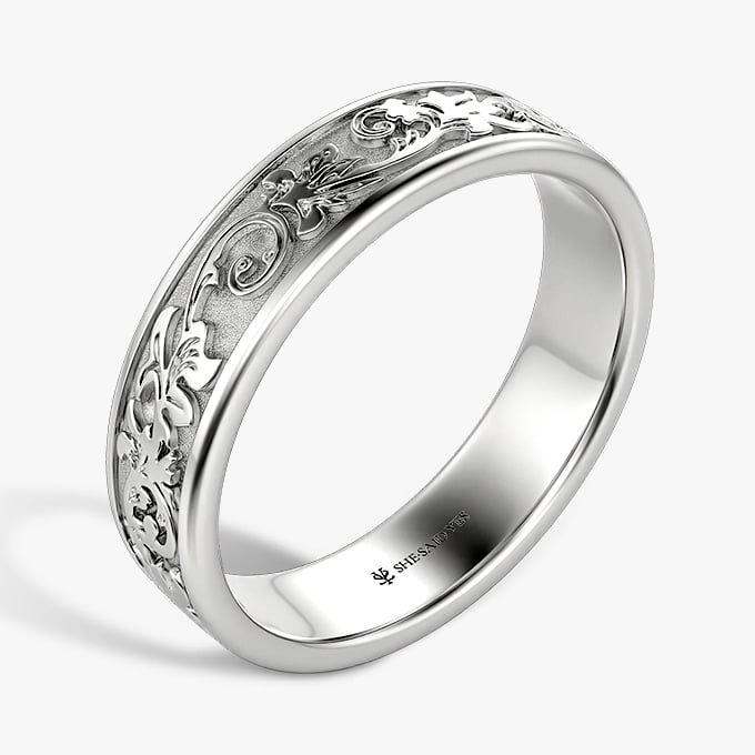 carved men's wedding band