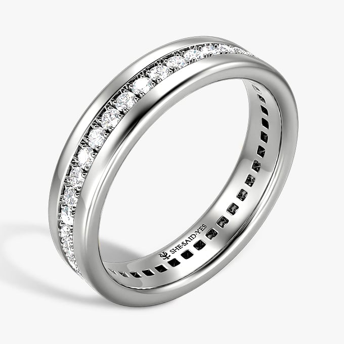 Moissanite eternity band