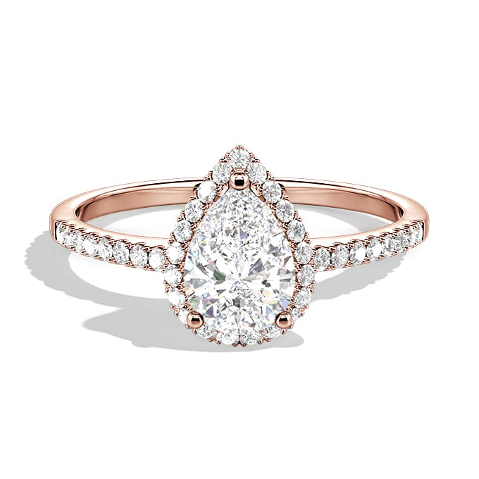 pear-cut halo ring