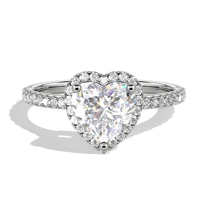 heart-cut halo ring