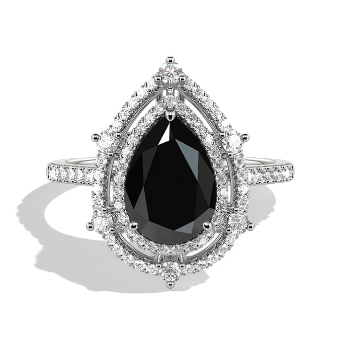 pear double halo ring