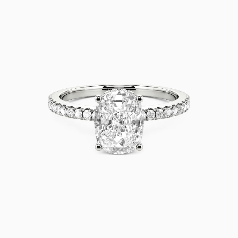 elongated cushion cut engagement ring