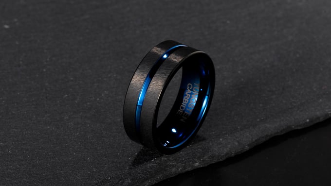 two-tone tungsten carbide ring