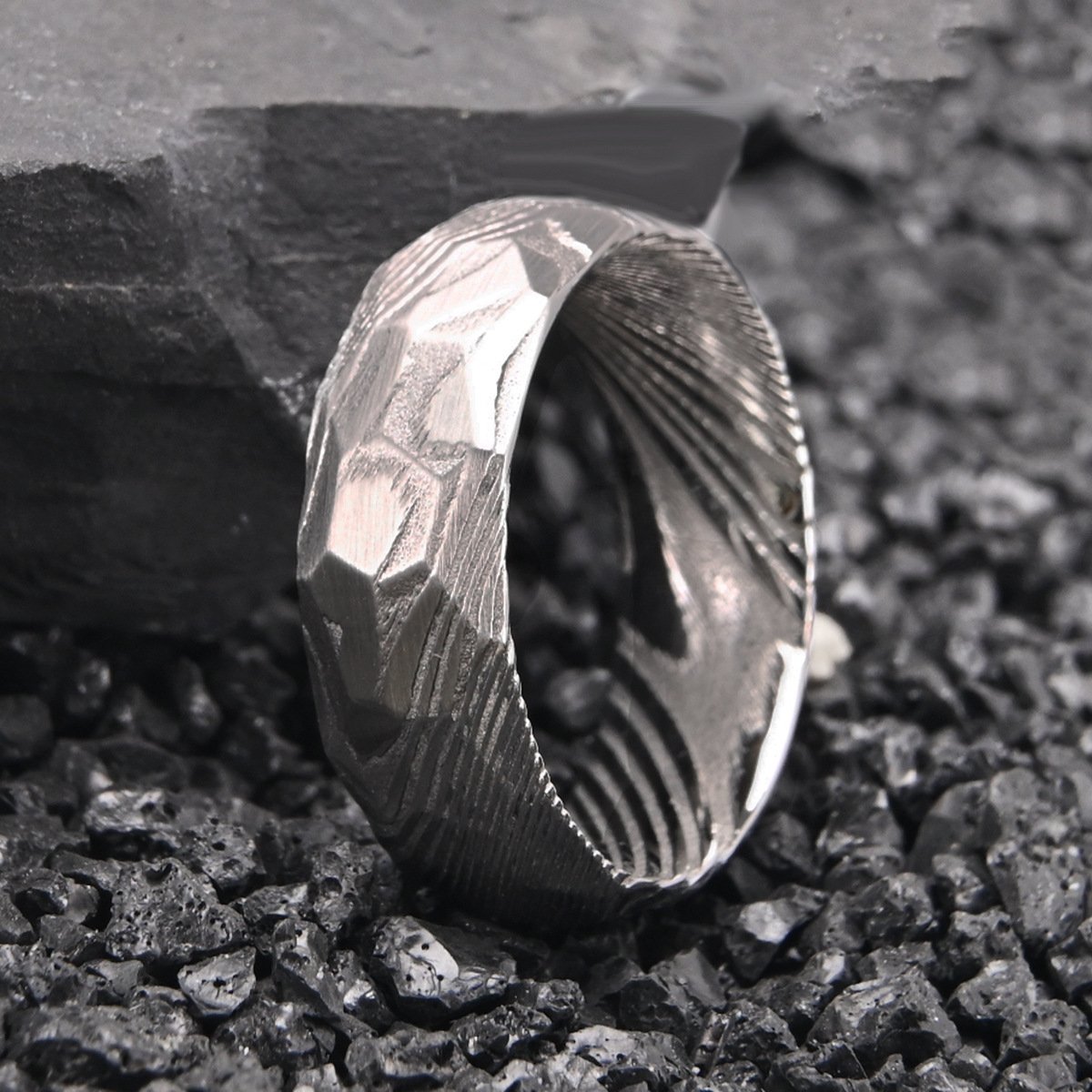 Damascus wedding band