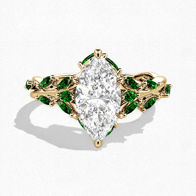 marquise nature-inspired engagement ring