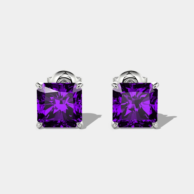 amethyst stud earrings