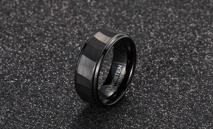 hammered tungsten carbide band