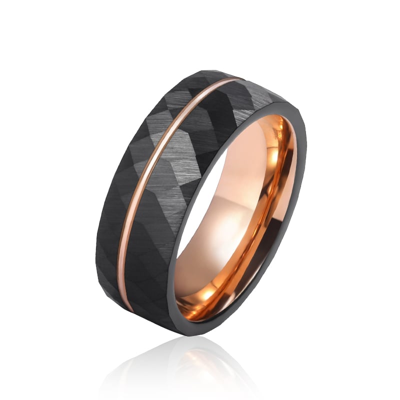 hammered men's ring