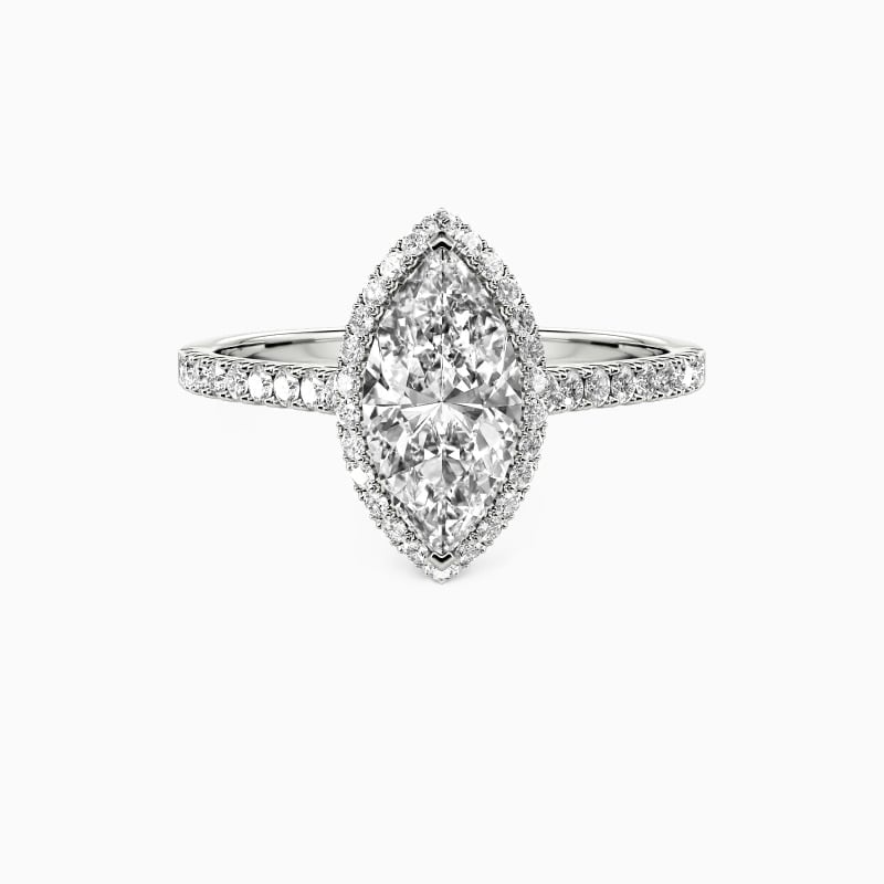 marquise-cut halo engagement ring