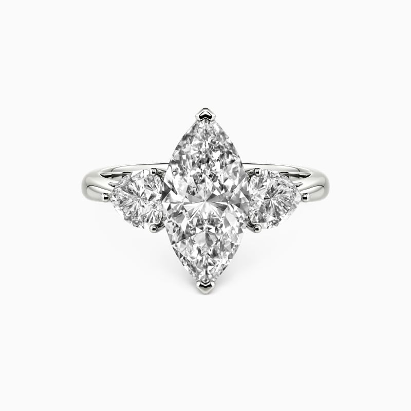 marquise three stone ring