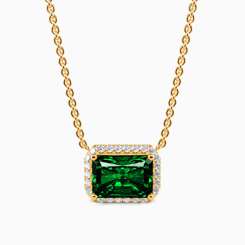 emerald halo necklace