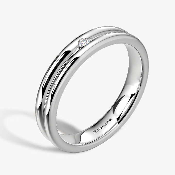 Gemstone-accent men's band ring