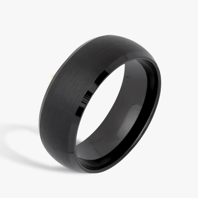 Satin Finish Tungsten Carbide Men's Band Ring
