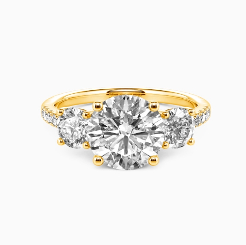 Round Cut Three Stone Engagement Ring