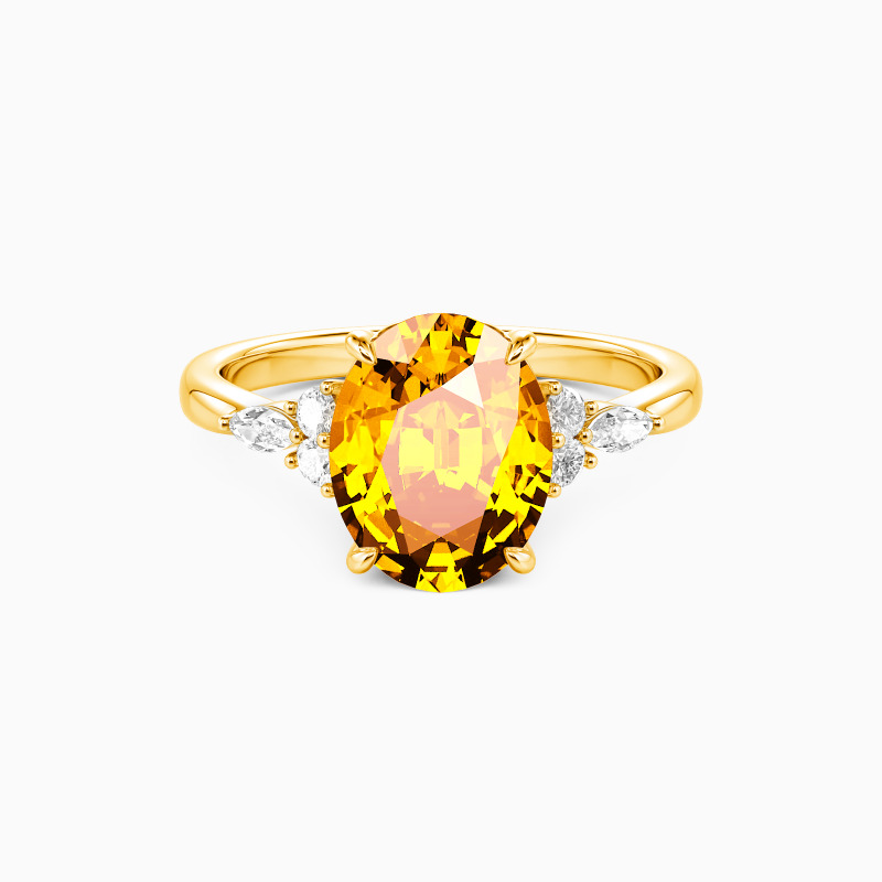 "All of Me" Oval Cut Side Stone Engagement Ring